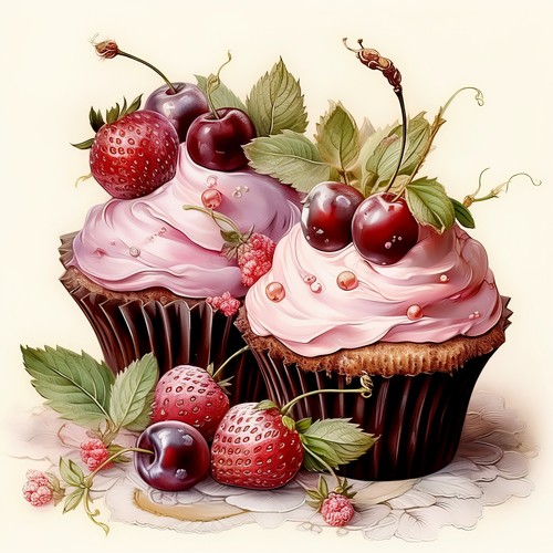 Wandbild muffins cupcakes - muffins,