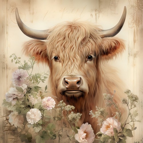 Dekobild vintage highland kuh - dekobild,