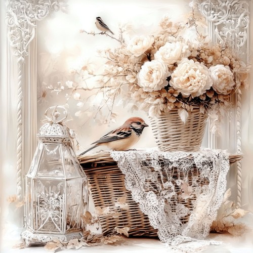 Wandbild vintage shabby rosen - wandbild,