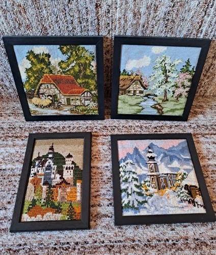 Vintage bild wandbild - bild, gestickt