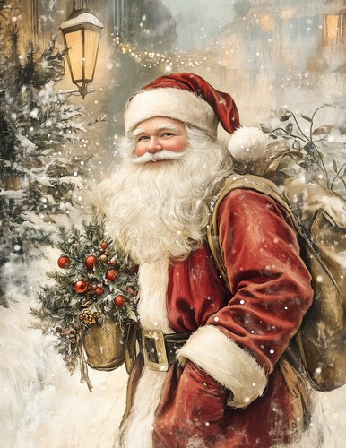 Wandbild weihnachtsmann - wandbild,