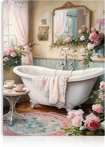 Badezimmer wandkunst rosa - badezimmer,