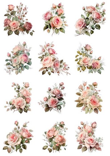 BÜGELBILD-Vintage-Shabby-Rose